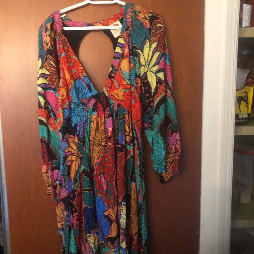 FARM Rio Multicolor Floral Asymmetrical Dress — Green, Yellow, Blue, Pink - Picture 3 of 16